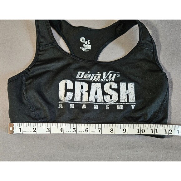 Badger Sport Women Bra & Boy Shorts Set Size M Black Activewear Gym Logo Stretch - Picture 11 of 16